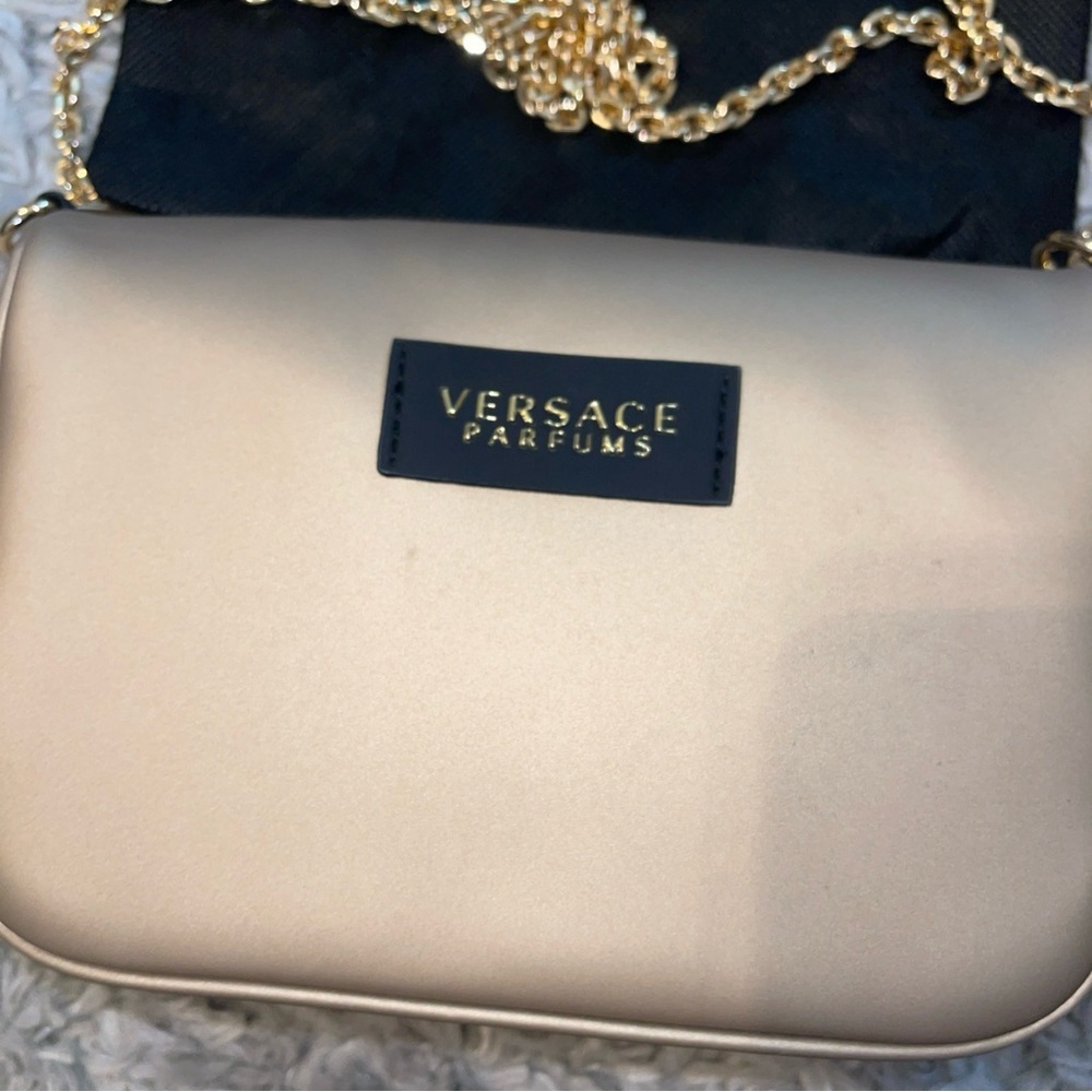 NWOT Versace Fragrance Gold Clutch Shoulder Crossbody Handbag - Picture 2 of 11
